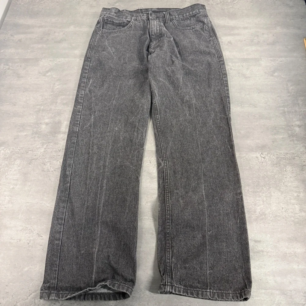 Rocawear Original Fit Jeans‎ Mens 34 Black Red Embroidered Logo Y2K Streetwear